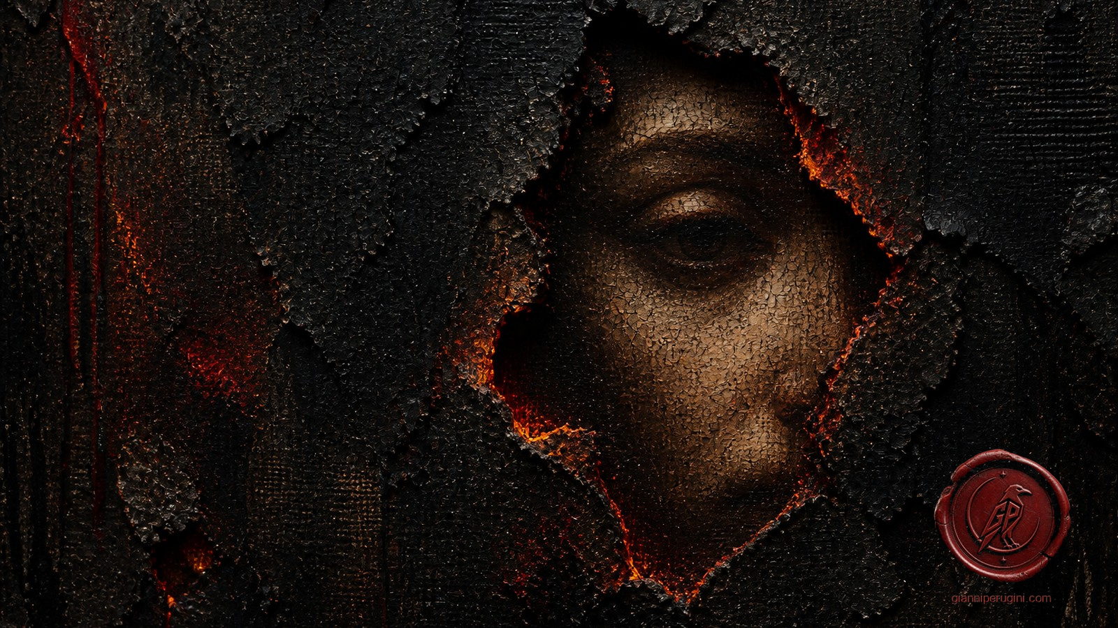 Blistered Portrait, 4K desktop wallpaper from the Burned Canvas collection by Gianni Perugini