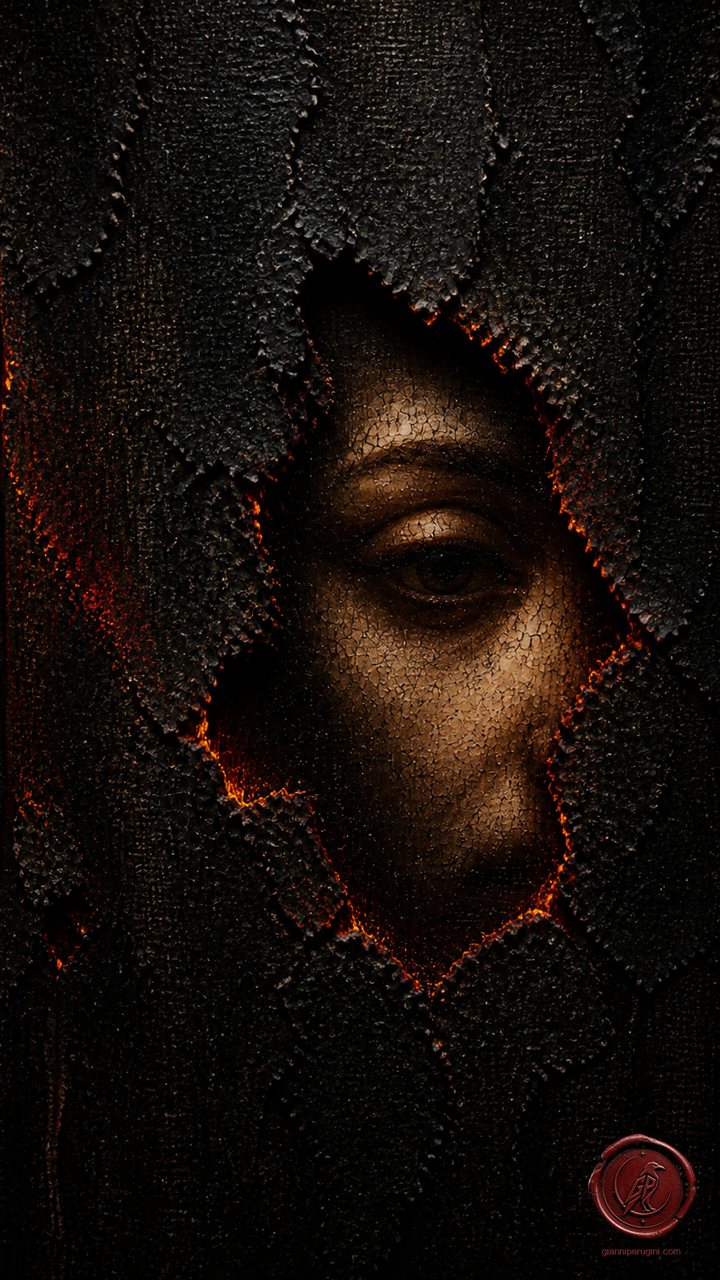 Blistered Portrait, mobile wallpaper from the Burned Canvas collection by Gianni Perugini